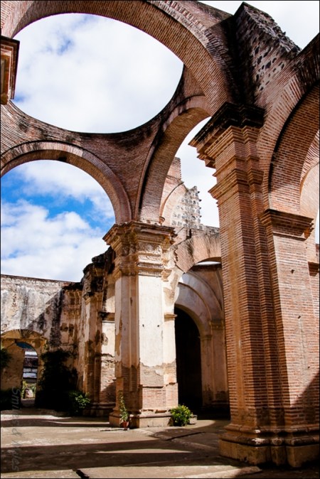 Antigua's cathedral undergoing restoration. 