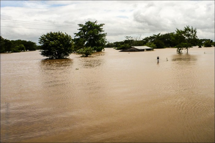 Homes under water. 